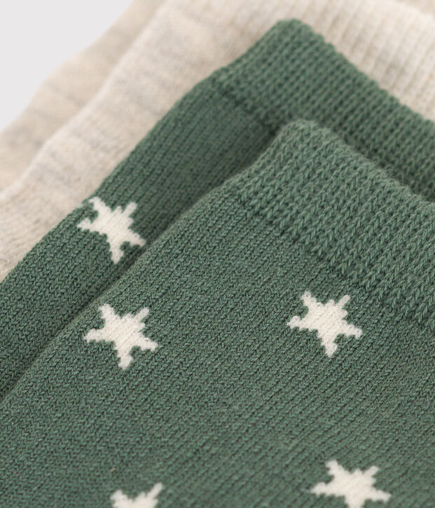 2 pares de calcetines de algod&oacute;n con estrellas para beb&eacute; multicolor