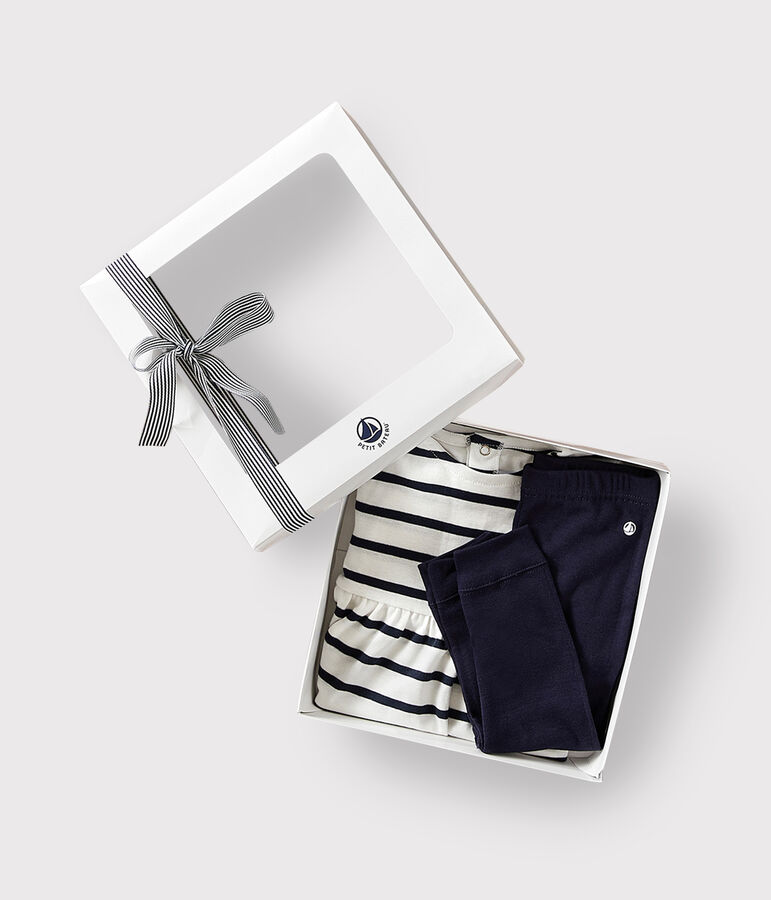 Conjunto de vestido marinero de algod&oacute;n para beb&eacute; variante 1