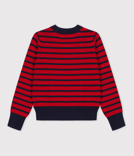 Jersey de lana y algodón con rayas marineras para mujer rojo TERKUIT/ SMOKING