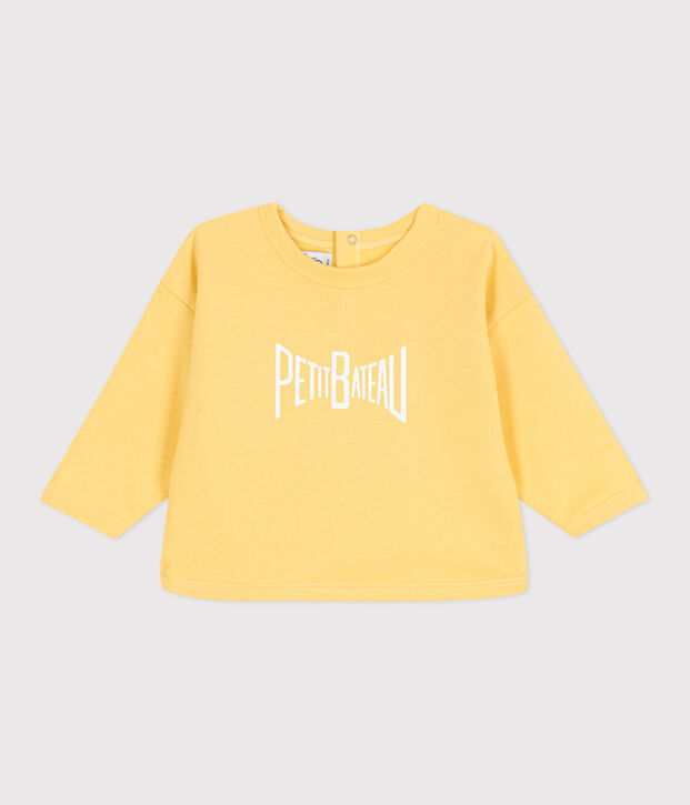Sudadera de beb&eacute; de algod&oacute;n liso amarillo