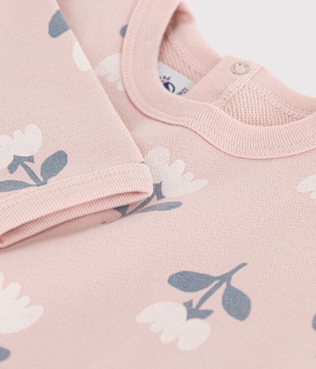 Sudadera de mulet&oacute;n con estampado de flores para beb&eacute; rosa/multicolor