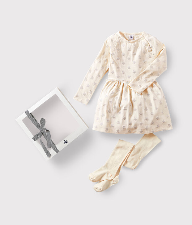 Estuche de regalo con vestido y leotardos para ni&ntilde;a multicolor