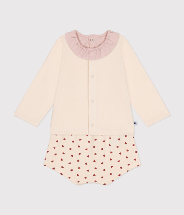 Conjunto de 3 piezas de punto ligero para beb&eacute; crudo/multicolor