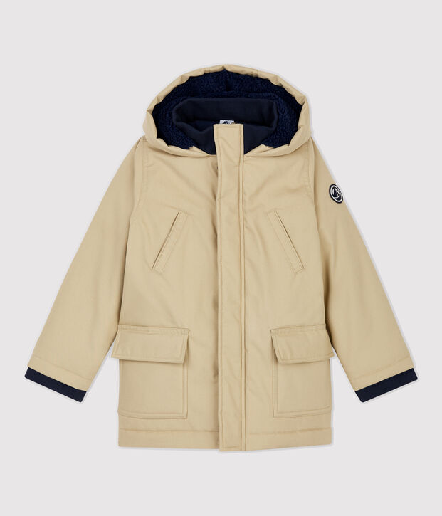 Parka de algod&oacute;n revestido de ni&ntilde;o beige