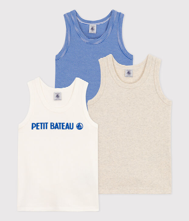 Juego de 3 camisetas de tirantes Petit Bateau de algod&oacute;n para ni&ntilde;o multicolor