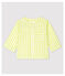 Blusa de rayas amarillas de bebé en popelina de algodón biológico amarillo JAUNE/blanco MARSHMALLOW