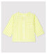 Blusa de rayas amarillas de bebé en popelina de algodón biológico