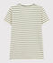 Camiseta, La Recta de algodón a rayas con cuello de pico para mujer AVALANCHE/ CROCO
