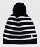 Gorro de niña/niño azul SMOKING/blanco MARSHMALLOW