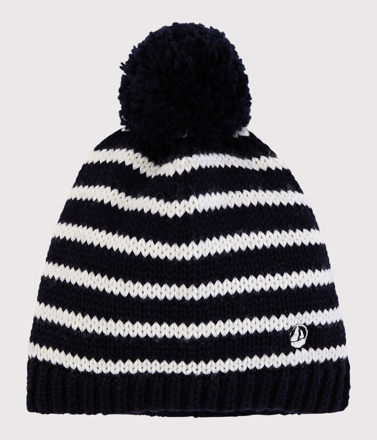 Gorro de ni&ntilde;a/ni&ntilde;o azul/blanco