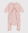 Bodyjama de terciopelo con estampado de pequeños corazones para bebé rosa SALINE/ ROSEWOOD