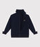Sudadera infantil de algodón liso con cuello alto con cremallera azul SMOKING