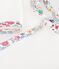 Pijama liso de terciopelo con cuello con estampado de flores para beb&eacute; blanco