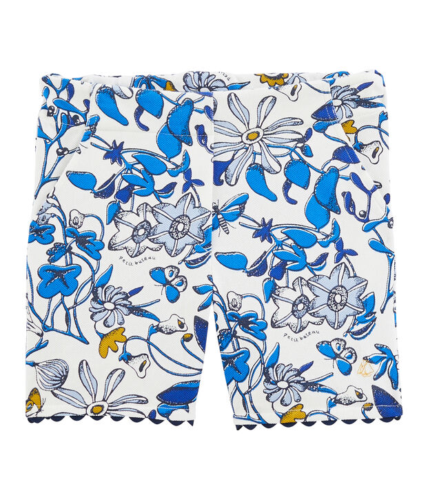 Bermudas infantiles para ni&ntilde;a blanco/multicolor