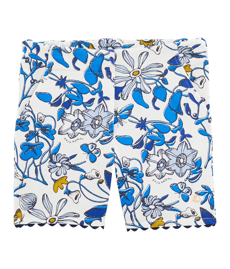 Bermudas infantiles para ni&ntilde;a blanco/multicolor