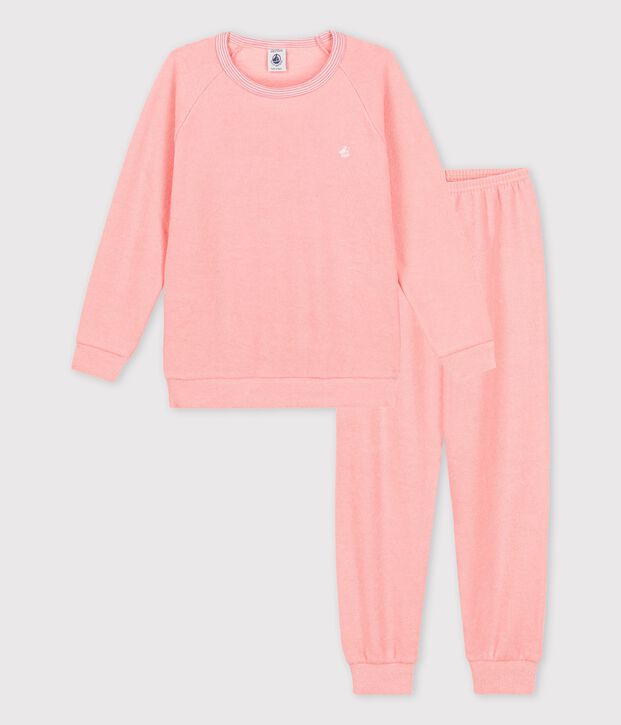 Pijama de rizo afelpado rosa
