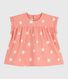 Blusa de algodón de manga corta con estampado de soles para bebé