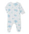 Pelele estampado de terciopelo para bebé niña blanco LAIT/azul BLEU/ MULTICO