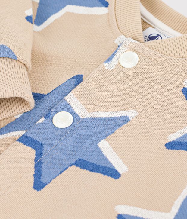 Mono largo de algod&oacute;n con estampado de estrellas para beb&eacute; beige/multicolor