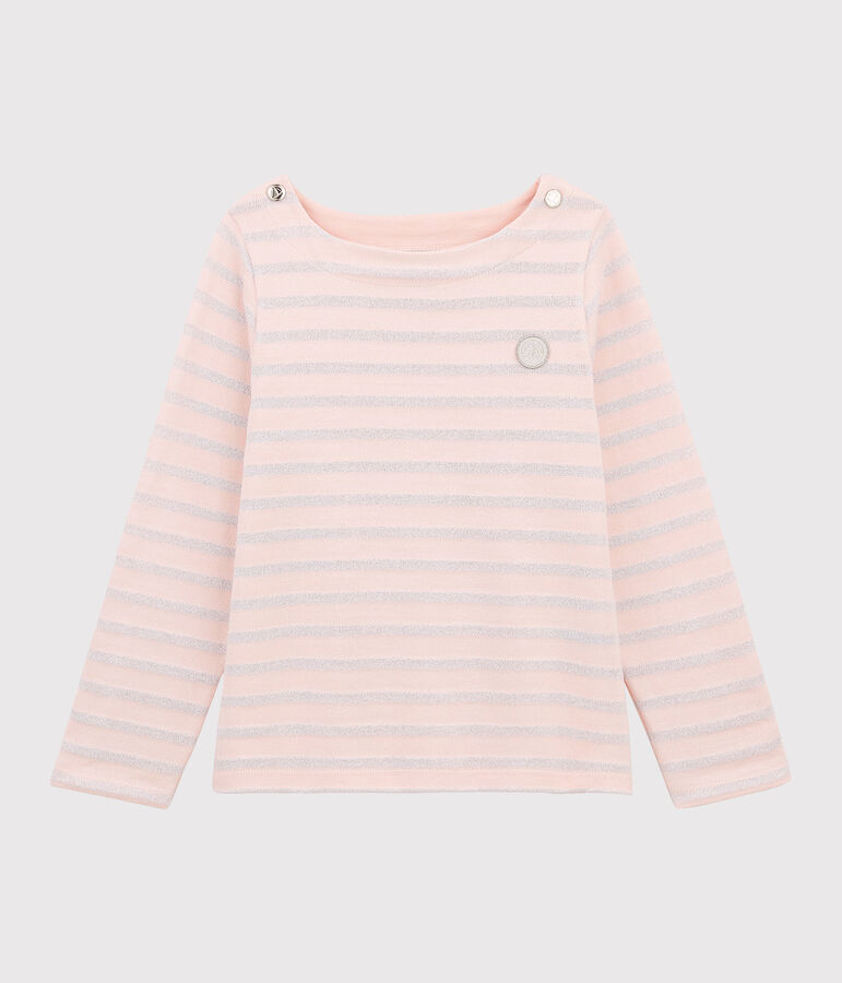 Jersey marinero para ni&ntilde;a rosa/gris