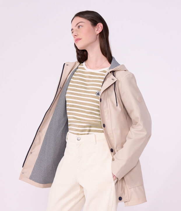 Chubasquero ic&oacute;nico unisex crudo