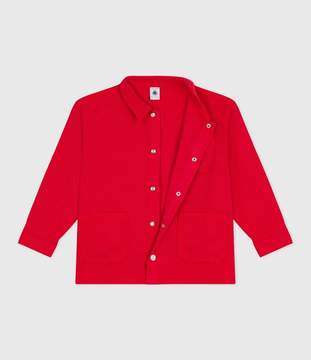 Chaqueta infantil lisa de algod&oacute;n rojo