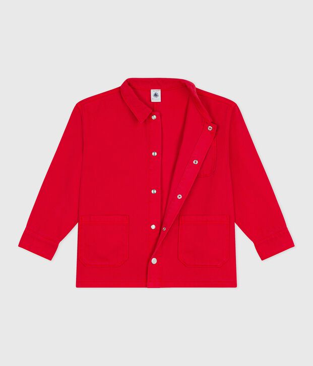 Chaqueta infantil lisa de algod&oacute;n rojo