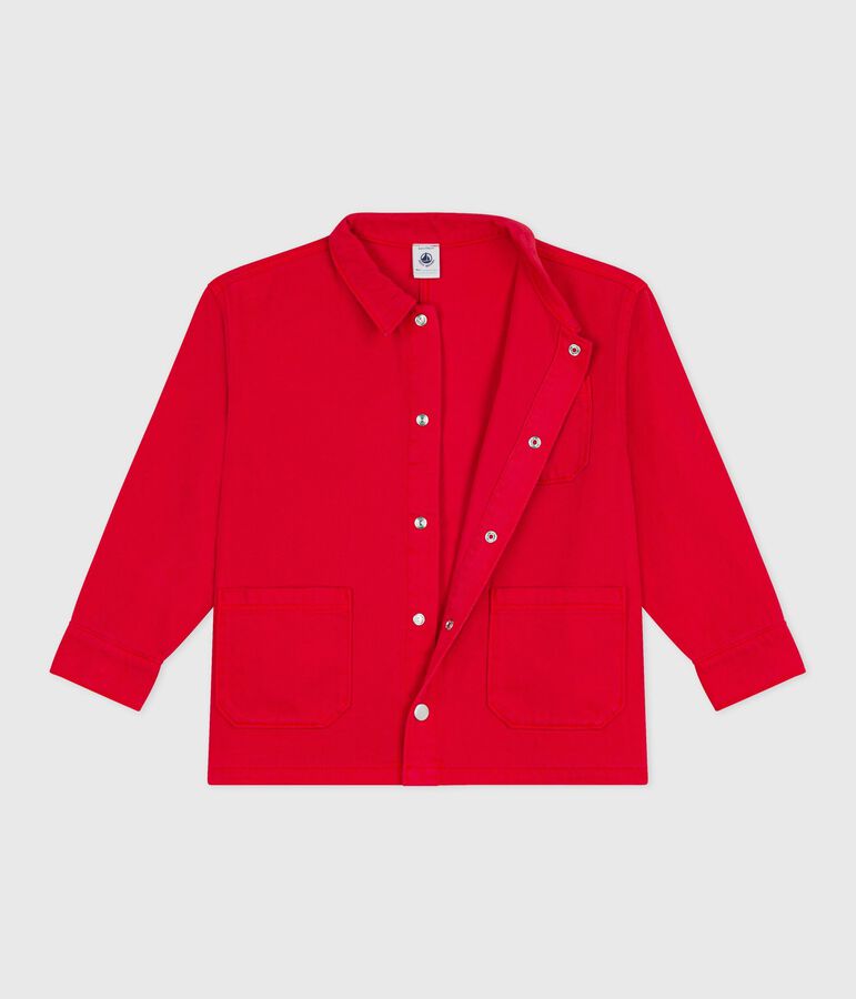Chaqueta infantil lisa de algod&oacute;n rojo