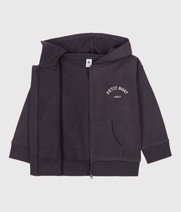 Sudadera con capucha petit Boat y cremallera de ni&ntilde;o gris