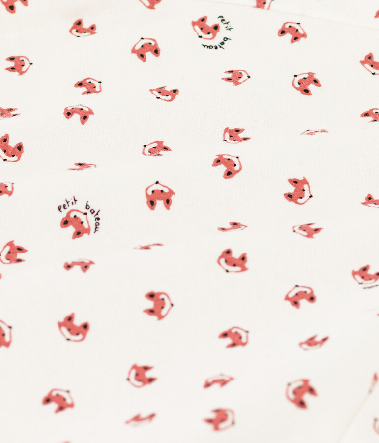 Pijama de felpa estampado para beb&eacute; blanco/multicolor