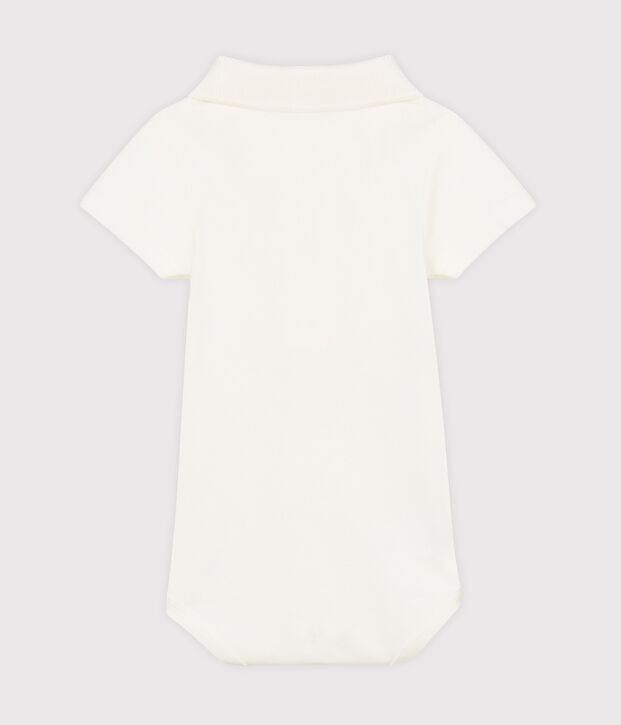 Bodi con cuello de polo para beb&eacute; ni&ntilde;o blanco