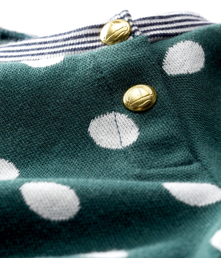 Blusa de manga larga estampada para beb&eacute; ni&ntilde;a verde/blanco