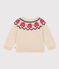 Jersey de jacquard de lana y algodón para bebé beige MONTELIMAR/blanco MULTICO