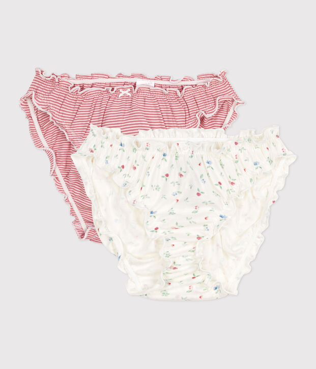 Juego de 2 braguitas de algod&oacute;n con estampado de frutas para mujer multicolor