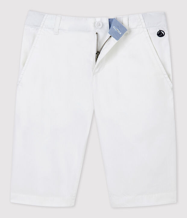 Bermudas de sarga de ni&ntilde;o blanco