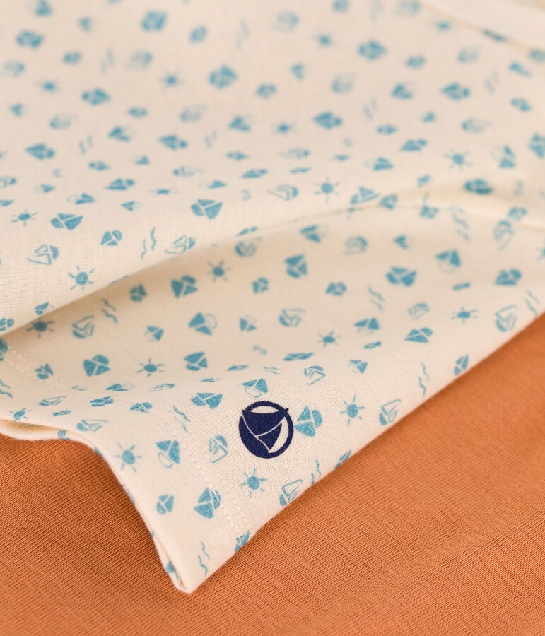 Pijama corto infantil de algod&oacute;n naranja/multicolor