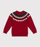Jersey de jacquard de lana y algodón para niño rojo STOP/ MULTICO