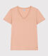 Camiseta LA RECTA de algodón con cuello de pico para mujer