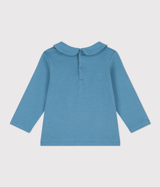 Blusa de algodón de manga larga para bebé azul POLOCHON