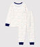 Pijama con estampado de letras multicolores de terciopelo blanco MARSHMALLOW/blanco MULTICO