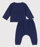 Conjunto liso de 2 piezas de túbico ecológico de para bebé azul CHALOUPE