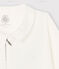 Pijama de terciopelo con cremallera para bebé blanco MARSHMALLOW