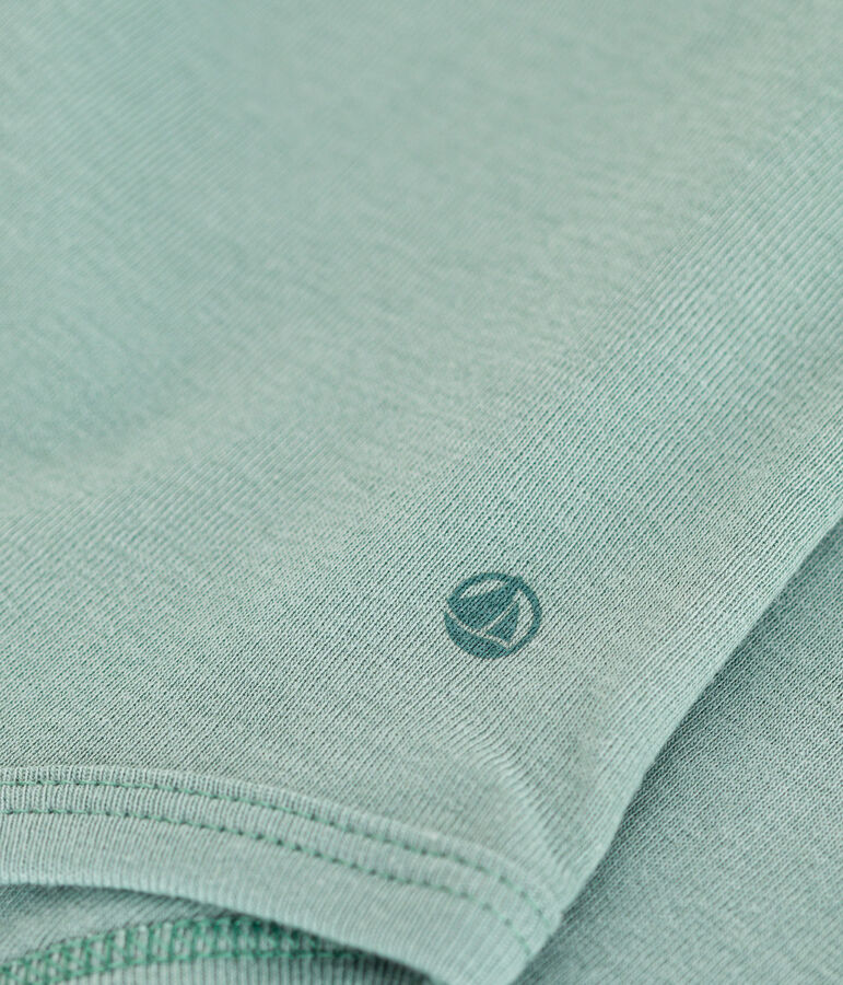 Body de manga larga de algod&oacute;n con cuello para beb&eacute; verde