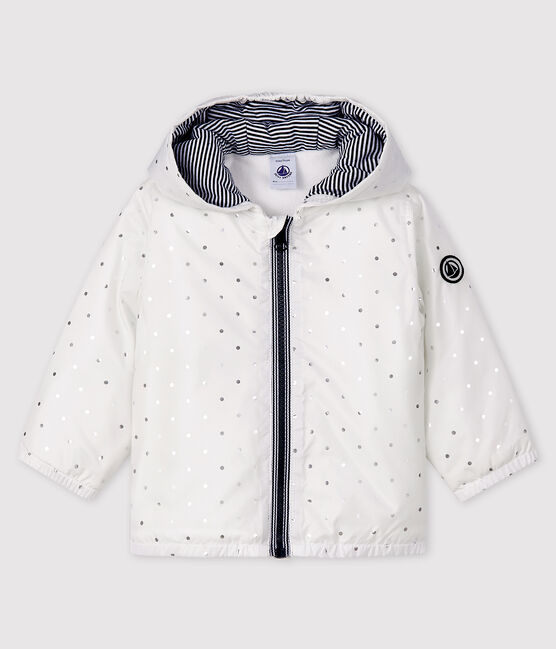 Chaqueta estampada para bebé niña/niño blanco MARSHMALLOW/gris ARGENT