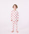 Pijama infantil de niño con corazones de punto blanco MARSHMALLOW/rojo TERKUIT