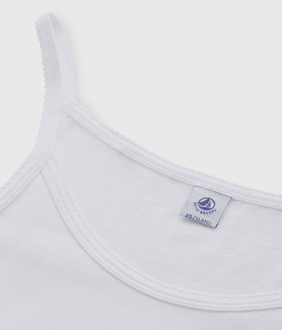 Vestido de tirantes emblemático de algodón de mujer blanco ECUME