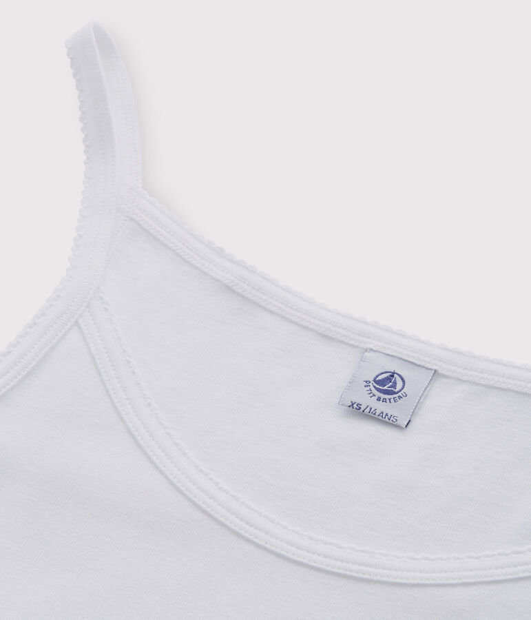 Vestido de tirantes emblem&aacute;tico de algod&oacute;n de mujer blanco ECUME