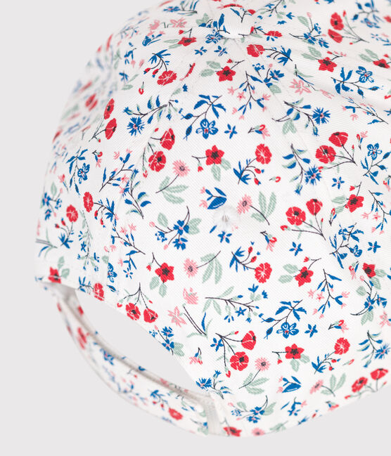 Gorra de tela con estampado de flores para niña blanco MARSHMALLOW/blanco MULTICO