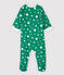 Pijama enterizo con cremallera de estrellas de algodón de bebé verde GAZON/blanco ECUME