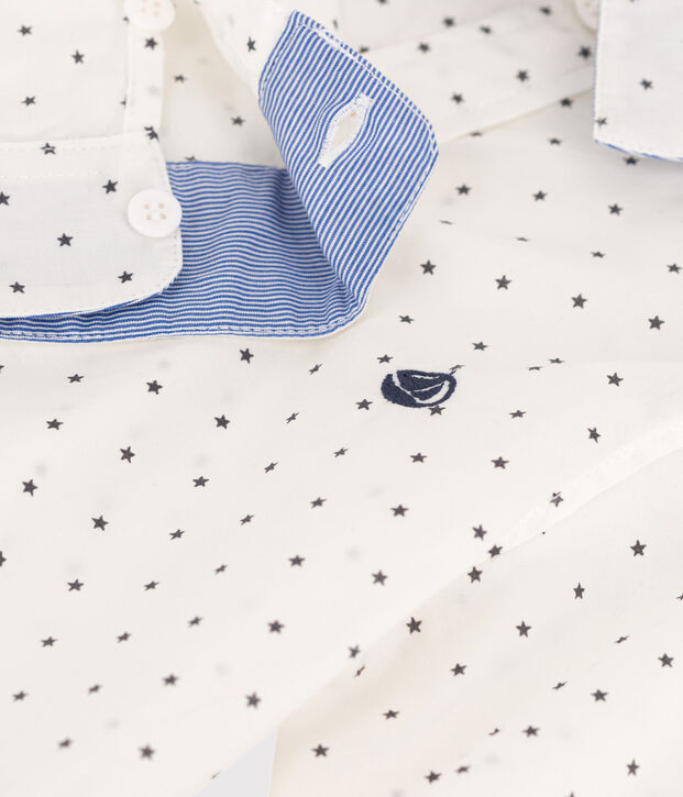 Camisa estampada de ni&ntilde;o blanco/gris
